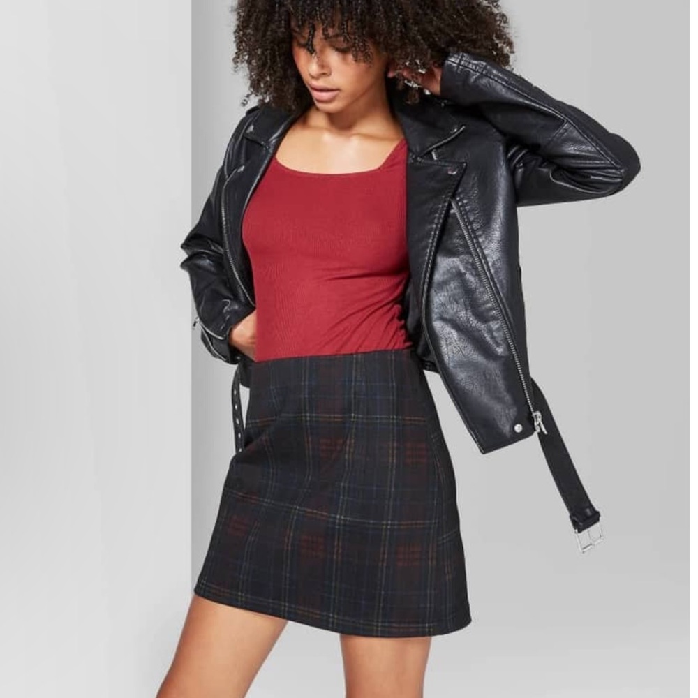 wild fable plaid mini skirt